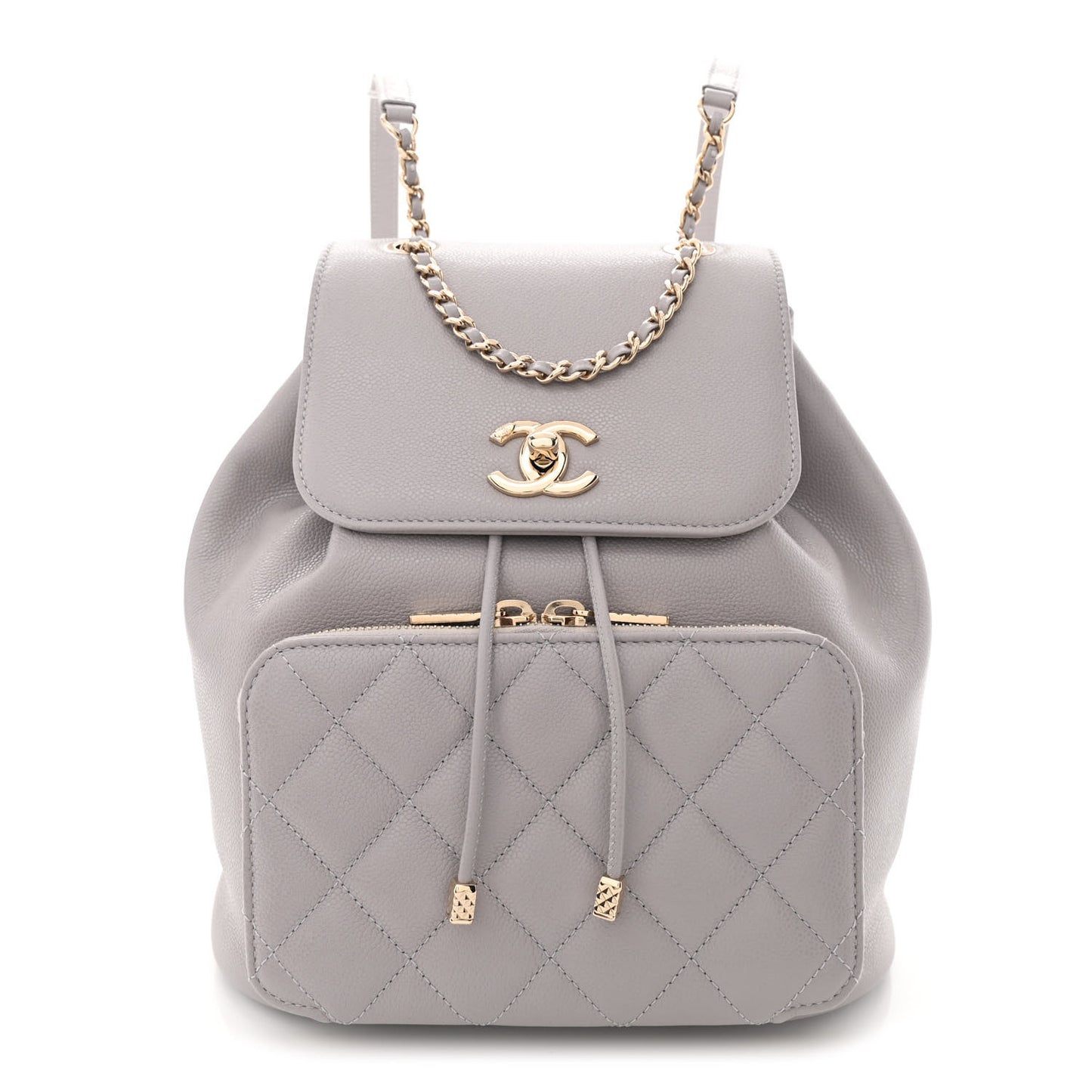 Caviar Quilted Business Affinity Backpack Grey