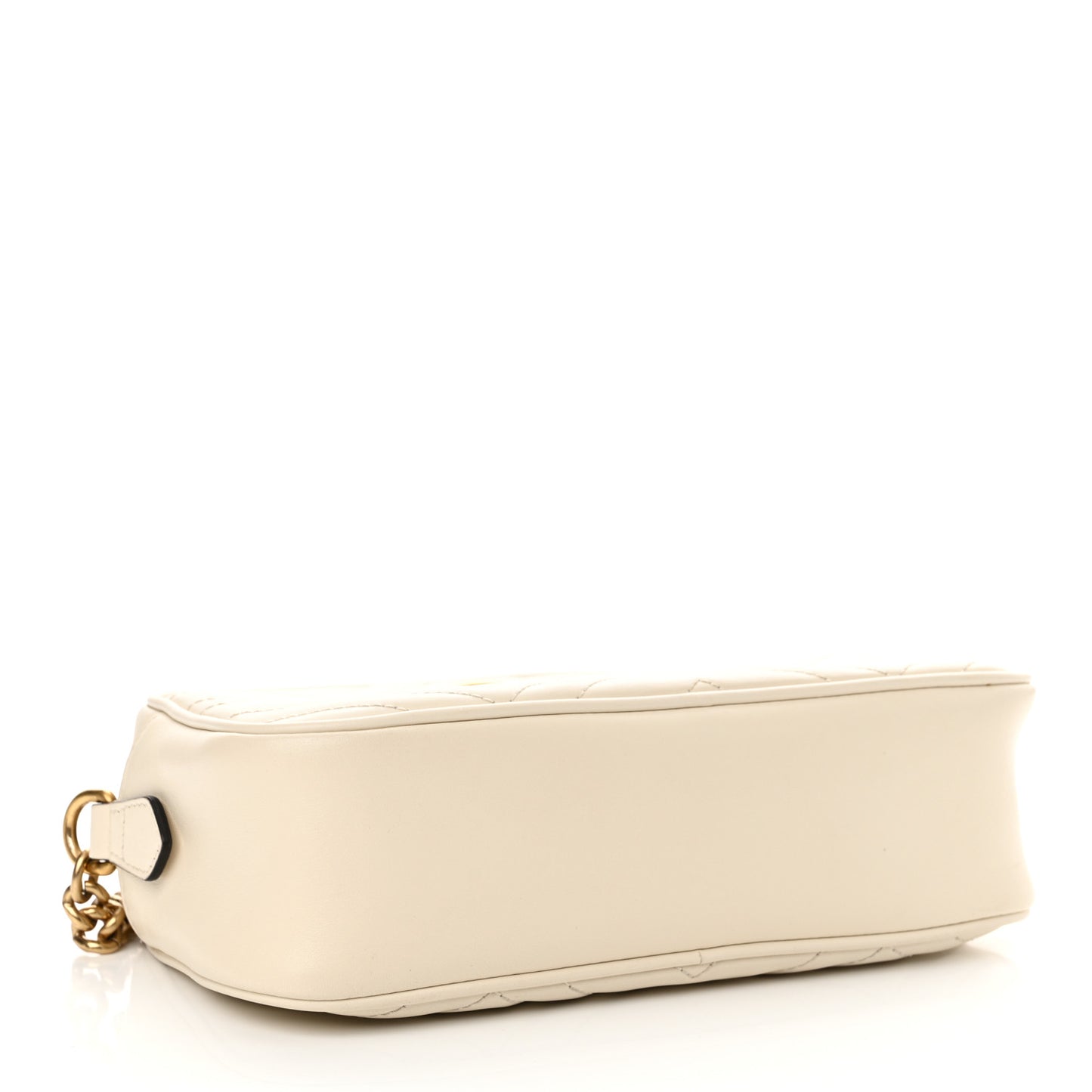 Calfskin Matelasse Small GG Marmont Chain Shoulder Bag White
