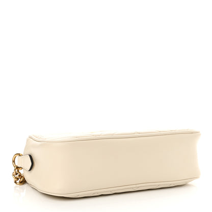 Gucci Calfskin Matelasse Small GG Marmont Chain Shoulder Bag White 4 of 12
