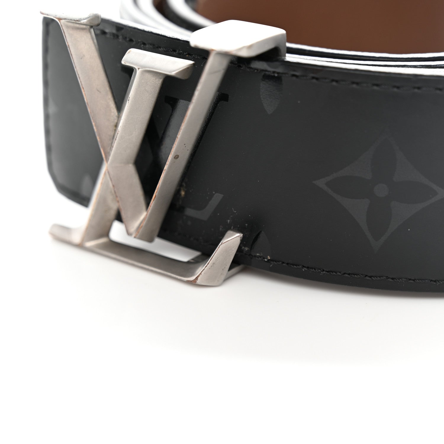 Louis Vuitton Monogram Illusion 40mm LV Initiales Reversible Belt 110 44 Black 7 of 9