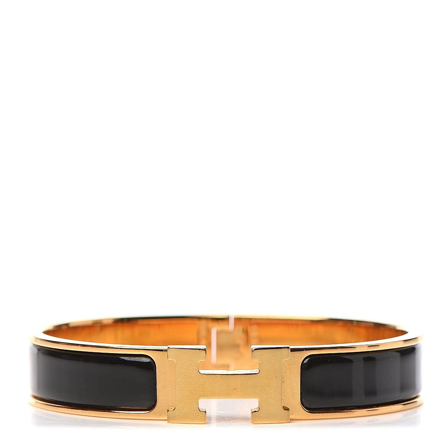Hermes Enamel Narrow Clic Clac H Bracelet GM Black 1 of 5