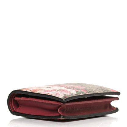 Gucci GG Supreme Monogram Blooms Card Case Beige Multicolor Dry Rose 4 of 10