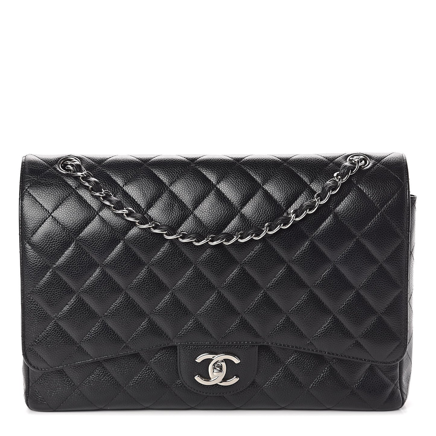 Caviar Quilted Maxi Double Flap Black
