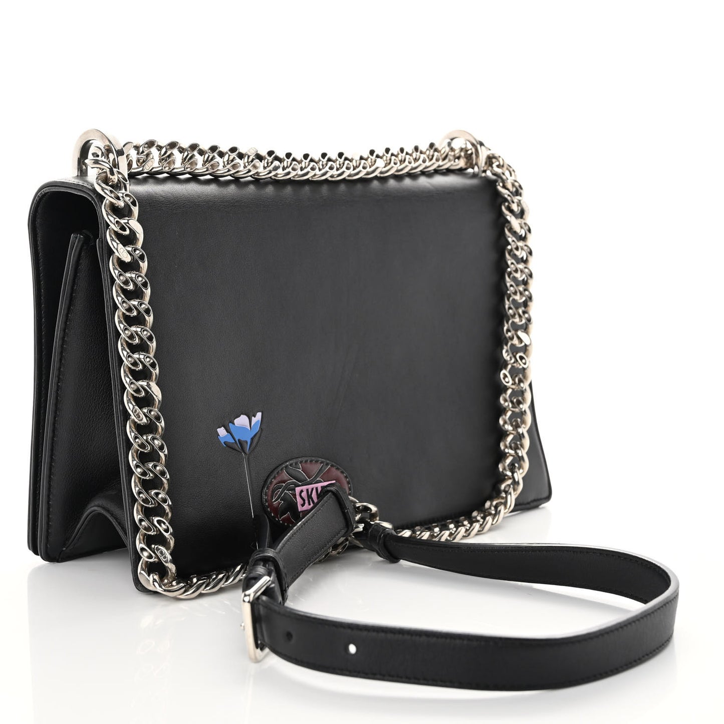 Calfskin Paradise Diorama Flap Bag Black