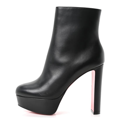 Christian Louboutin Calfskin Loo Booty 130 Ankle Boots 38 Black 1 of 9