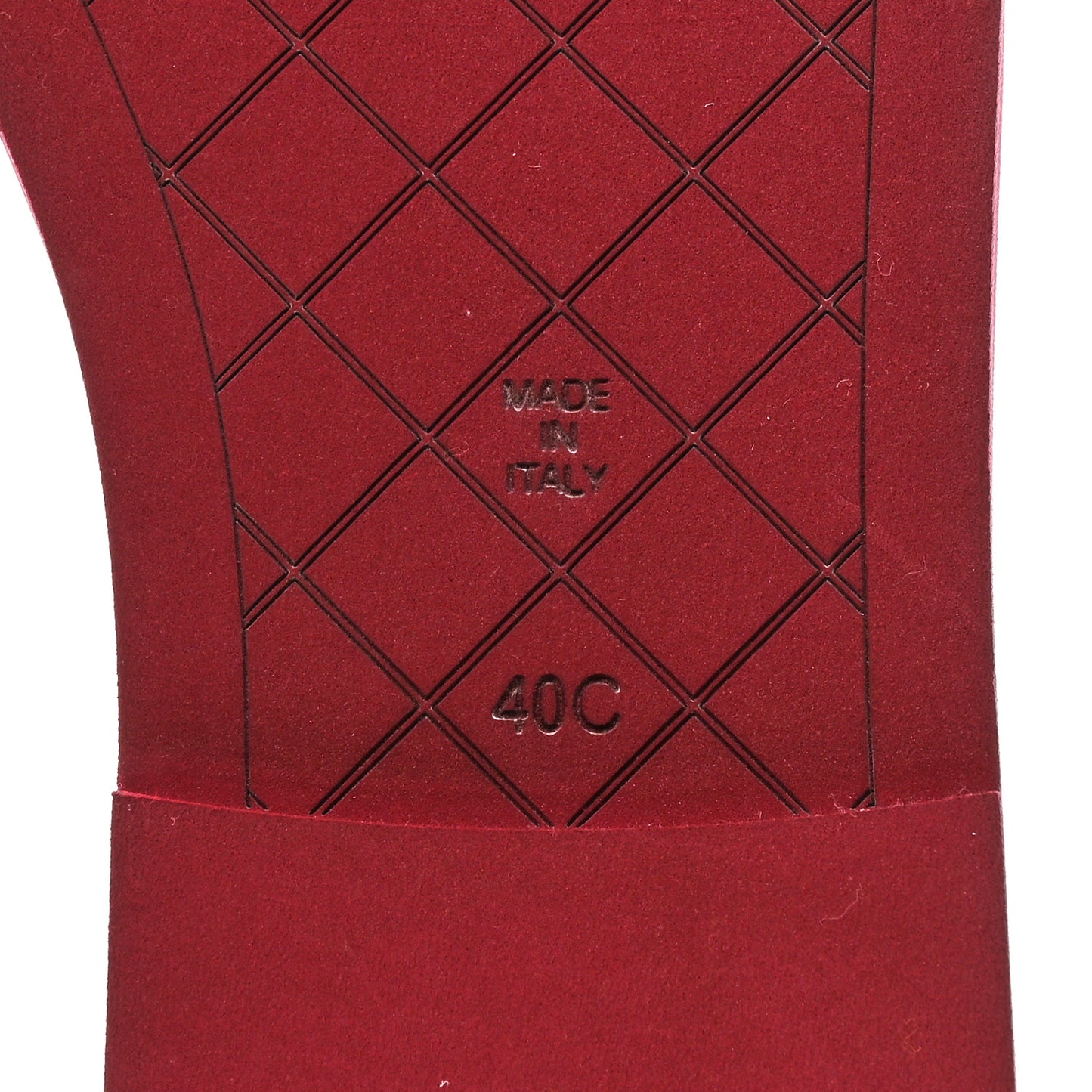 Lambskin Quilted Textured CC Mules Sandals 40 Red