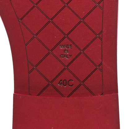 Chanel Lambskin Quilted Textured CC Mules Sandals 40 Red 6 of 8