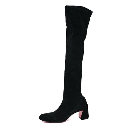 Christian Louboutin Veau Velours Stretch Turelaboot Alta 55 Over The Knee Boots 41 Black 1 of 7