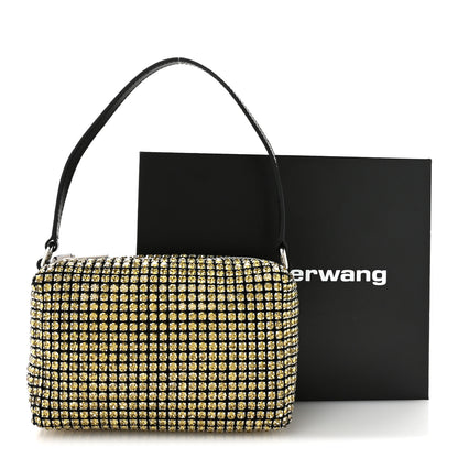 Alexander Wang Mesh Crystal Rhinestone Mini Heiress Pouch Porcelain 11 of 11