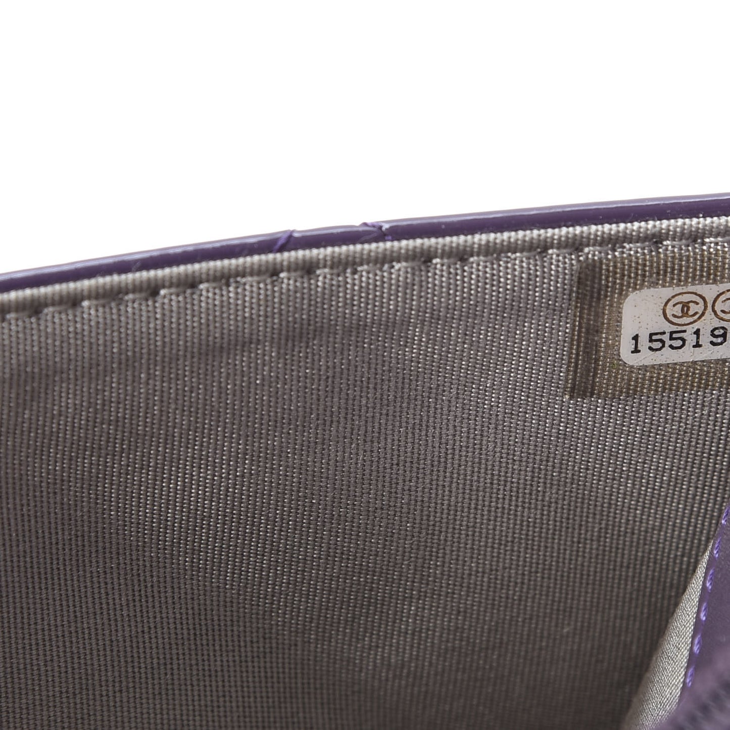 Patent Quilted Brilliant Wallet On Chain WOC Violet
