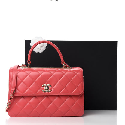 Chanel Lambskin Quilted Medium Trendy CC Flap Dual Handle Bag Red 12 of 12