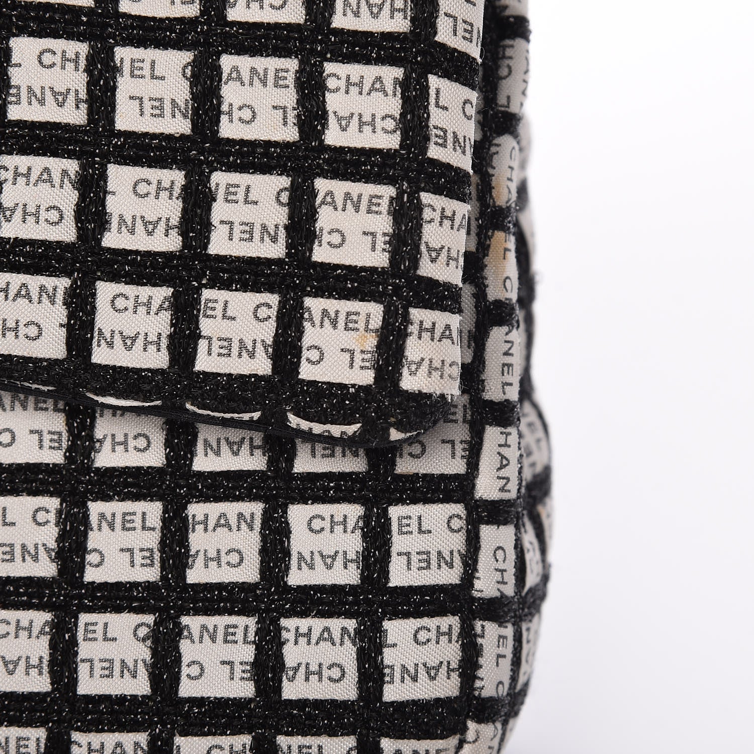 Chanel Ribbon Tweed Medium Double Flap Black White 10 of 11