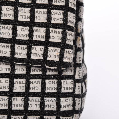 Chanel Ribbon Tweed Medium Double Flap Black White 10 of 11