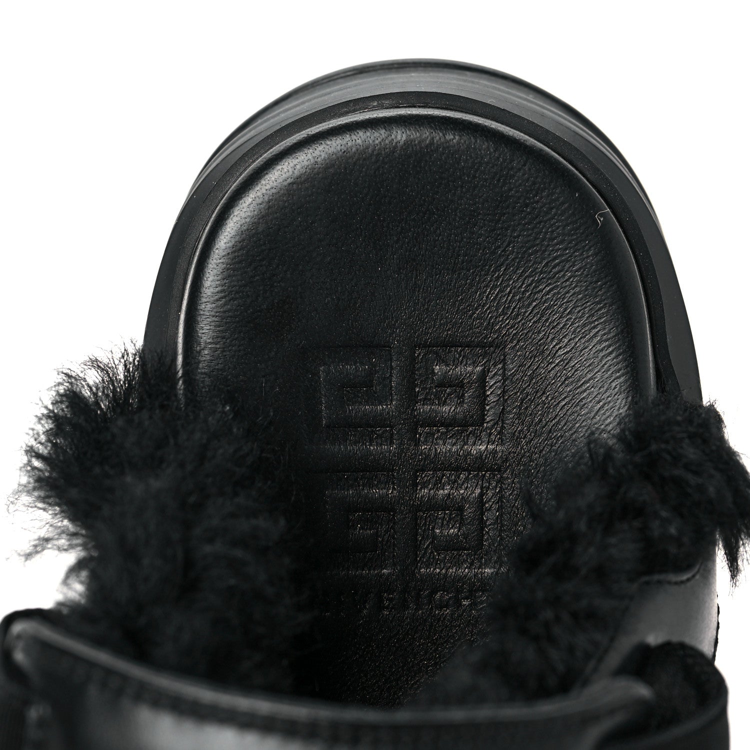Givenchy Suede Calfskin Lambskin Shearling Elegant Marshmallow Loafers 35 Black 7 of 8