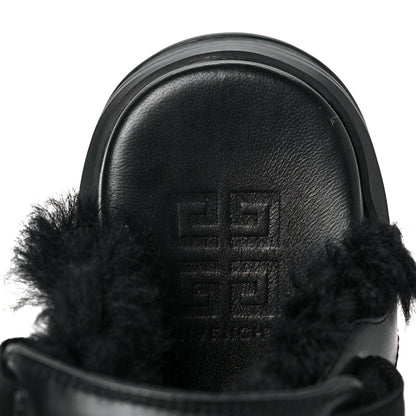 Givenchy Suede Calfskin Lambskin Shearling Elegant Marshmallow Loafers 35 Black 7 of 8