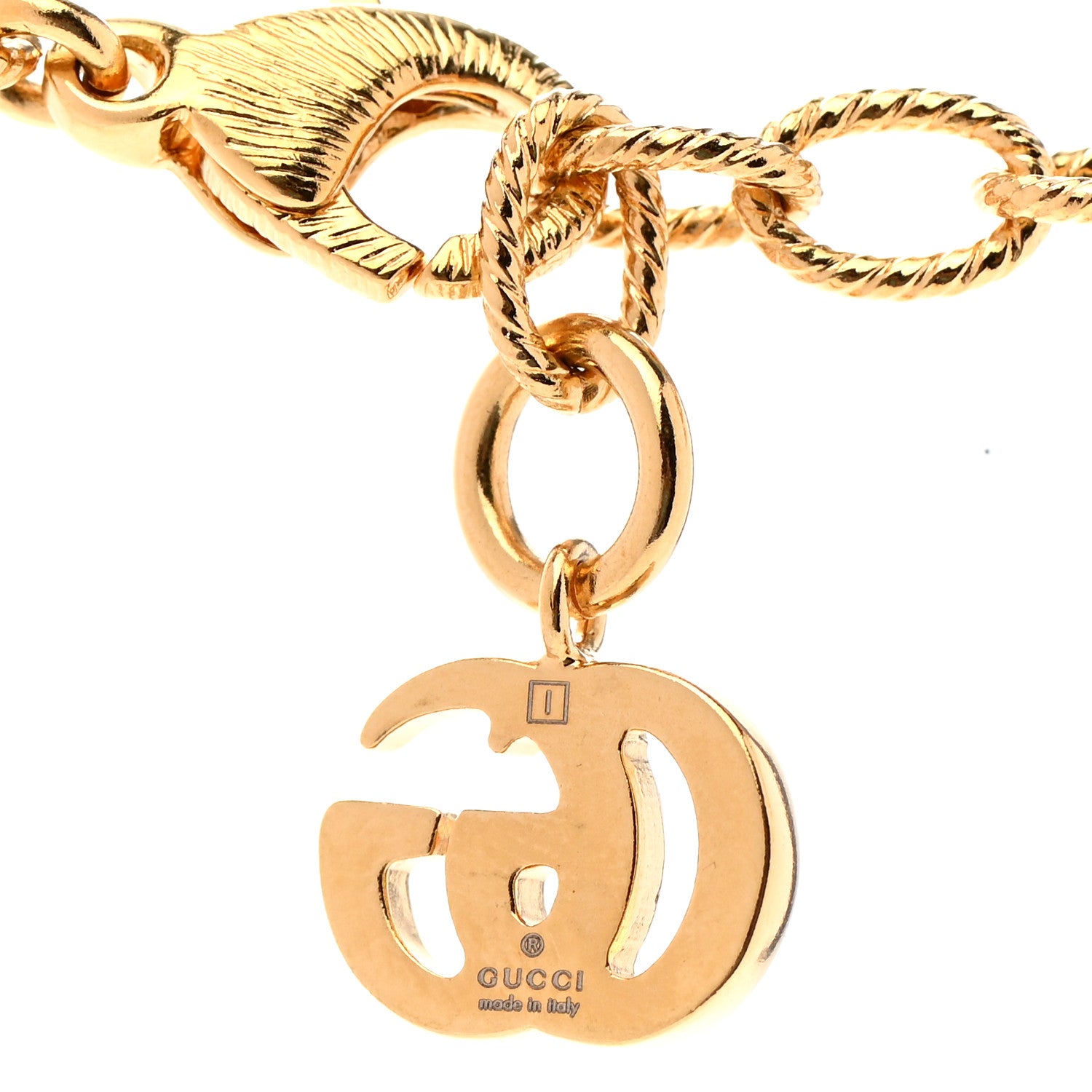 Gucci Metal Striped Plate Ottone Dorato Necklace Gold 6 of 6