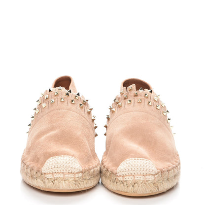 Valentino Garavani Suede Rockstud Fringed Espadrilles 40 Blush 2 of 9