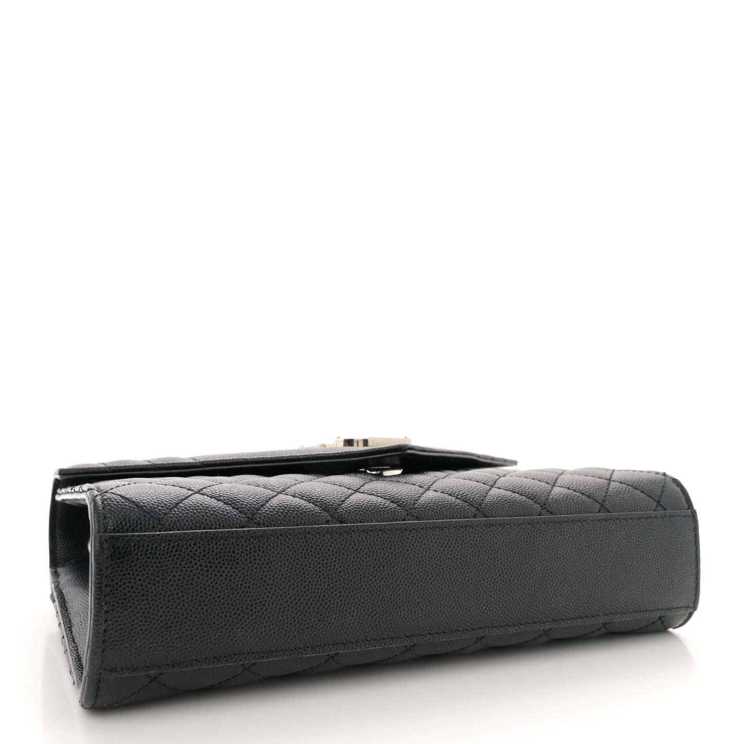 Grain De Poudre Textured Mixed Matelasse Triquilt Medium Monogram Satchel Black
