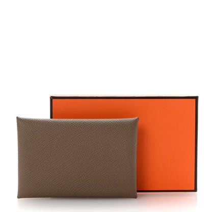 Hermes Epsom Calvi Card Case Etoupe 7 of 7