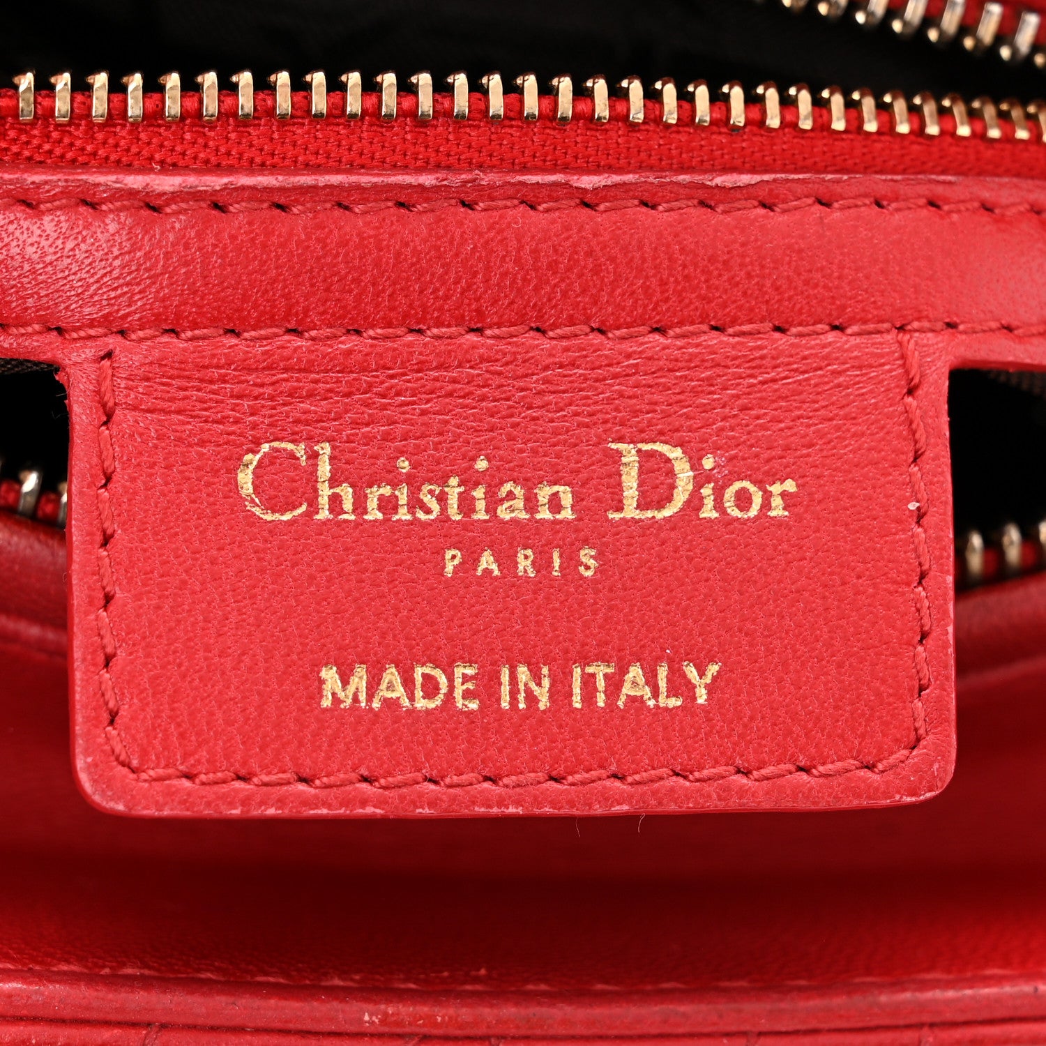 Christian Dior Lambskin Cannage Medium Lady Dior Red 6 of 10