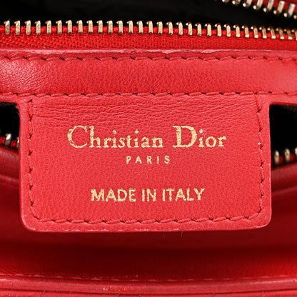 Christian Dior Lambskin Cannage Medium Lady Dior Red 6 of 10