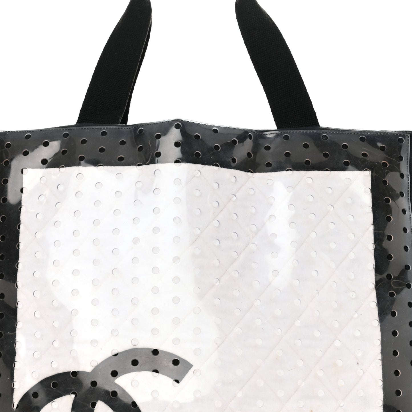 Canvas Vinyl Perforated CC Tote White Black Dark Navy