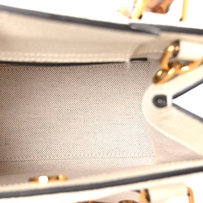 Gucci Monogram Jumbo GG Textured Dollar Calfskin Web Mini Diana Tote Bag Off White 4 of 10