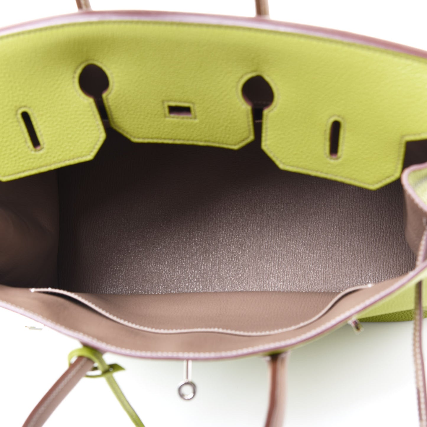 Togo Bi Color Horseshoe Birkin 35 Vert Anis Etoupe