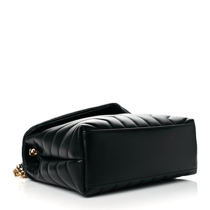 Saint Laurent Calfskin Y Quilted Monogram Small Loulou Chain Satchel Black 4 of 10