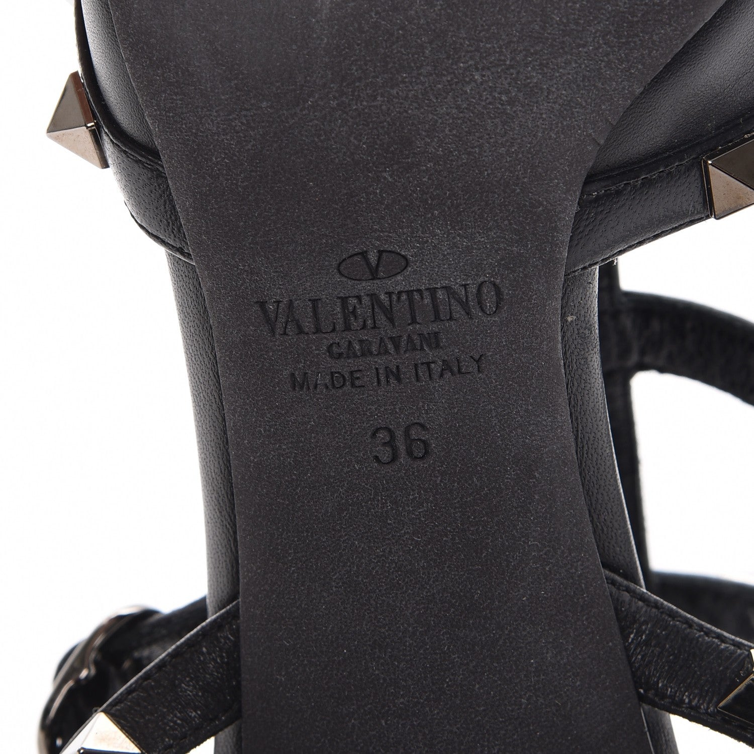 Valentino Garavani Nappa Rockstud Ankle Strap Low Heel Pumps 36 Black 6 of 9