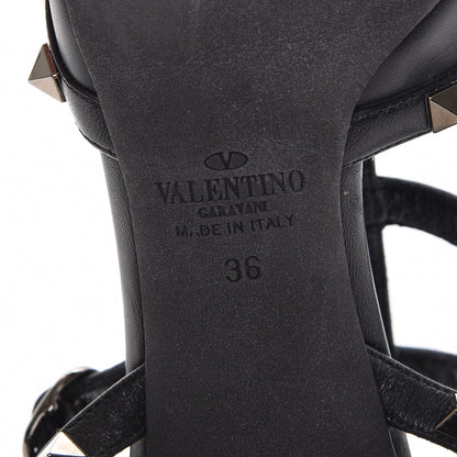 Valentino Garavani Nappa Rockstud Ankle Strap Low Heel Pumps 36 Black 6 of 9