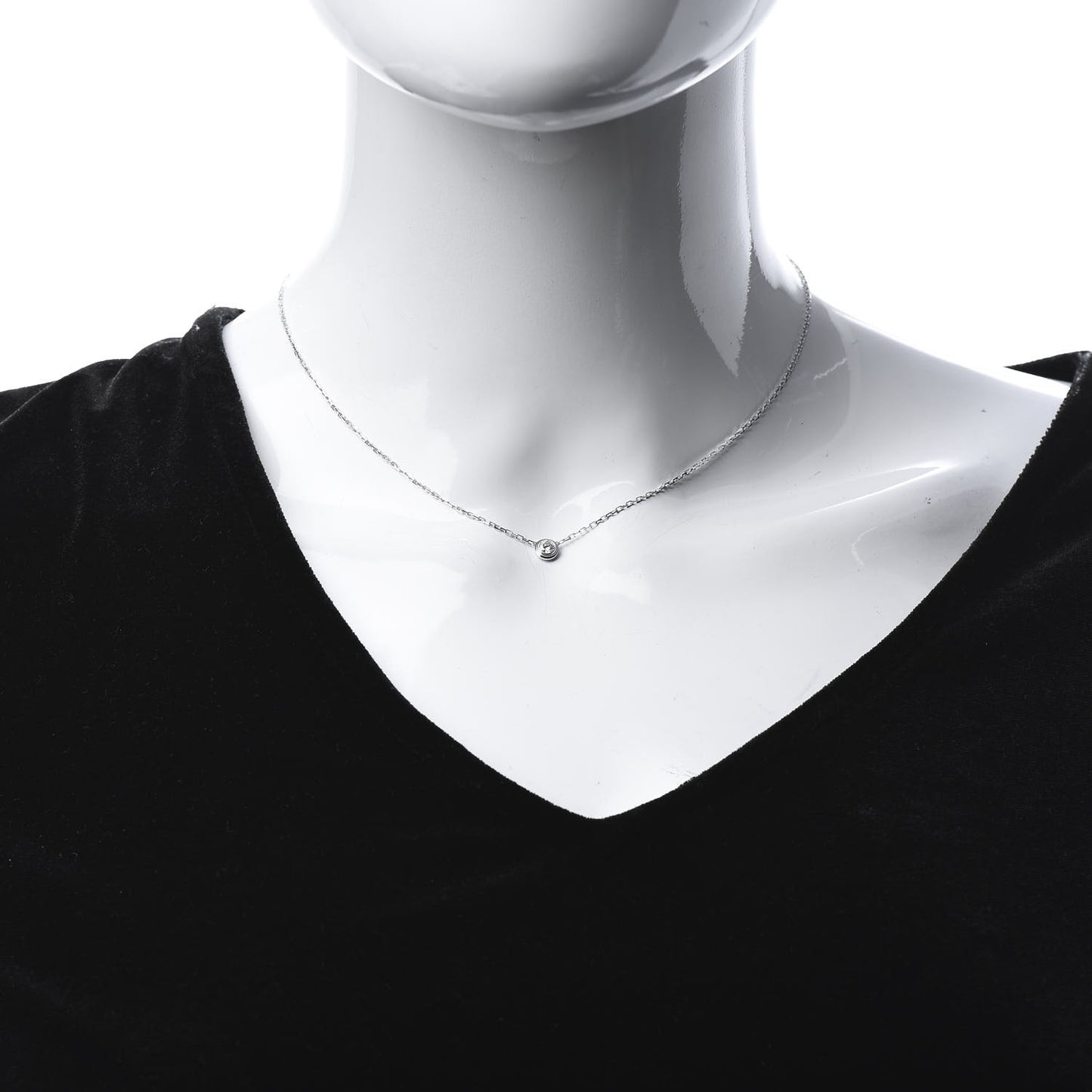 18K White Gold Diamond LM D'Amour Pendant Necklace