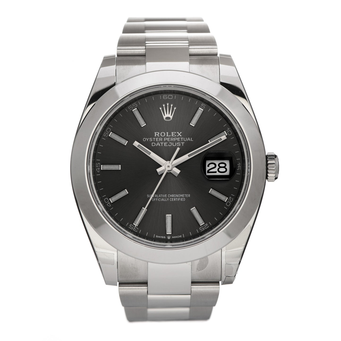 Stainless Steel 41mm Oyster Perpetual Datejust Watch Slate 126300