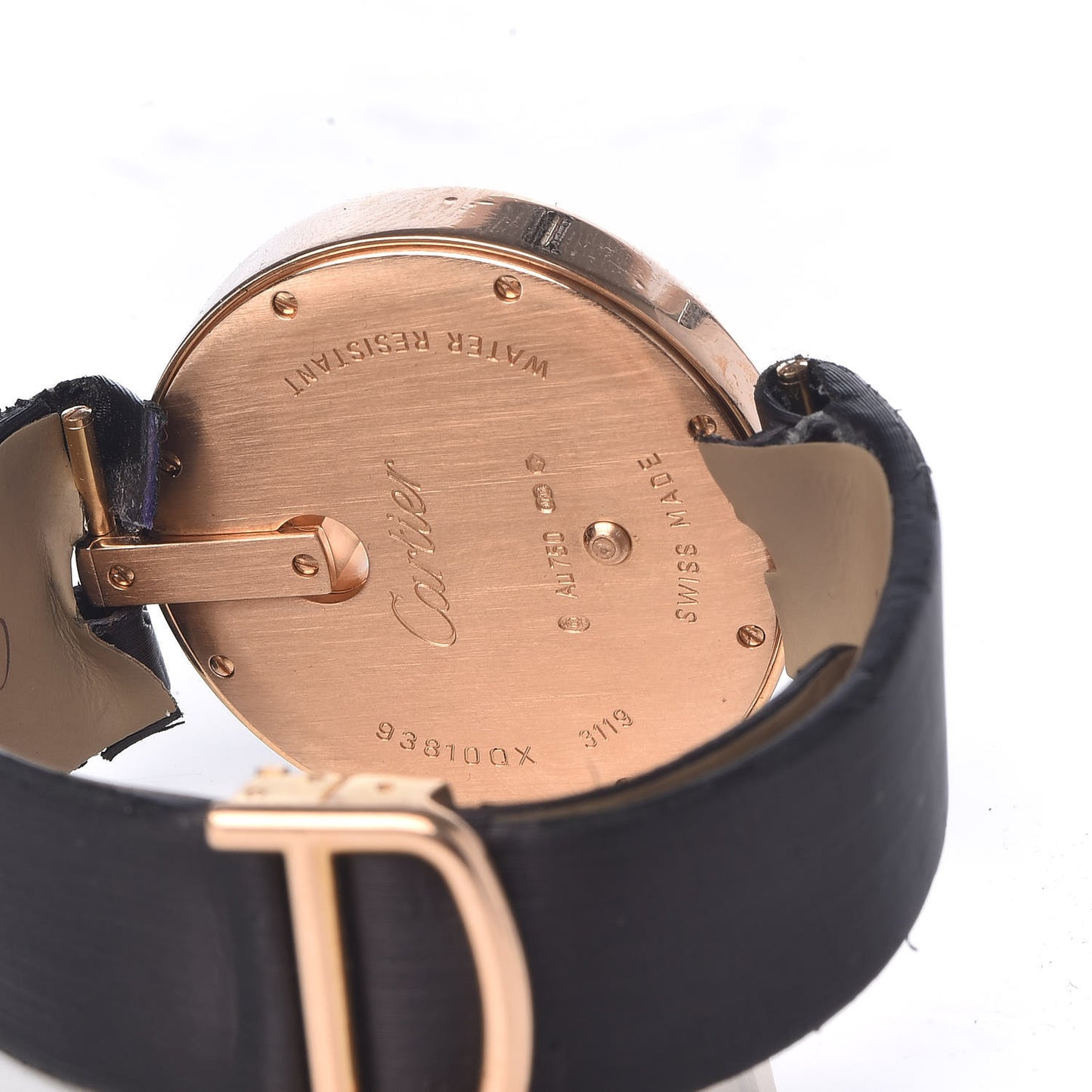 18K Pink Gold Satin Diamond Bezel 35mm Captive De Cartier Quartz Watch