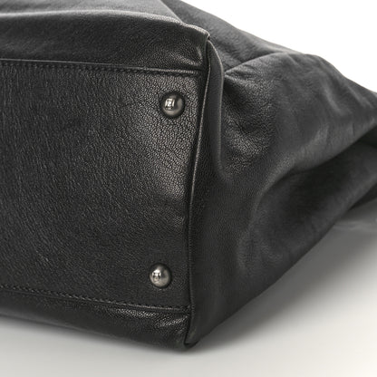 Fendi Goatskin Zucca Large Peekaboo Iconic Satchel Black Tobacco 9 of 9