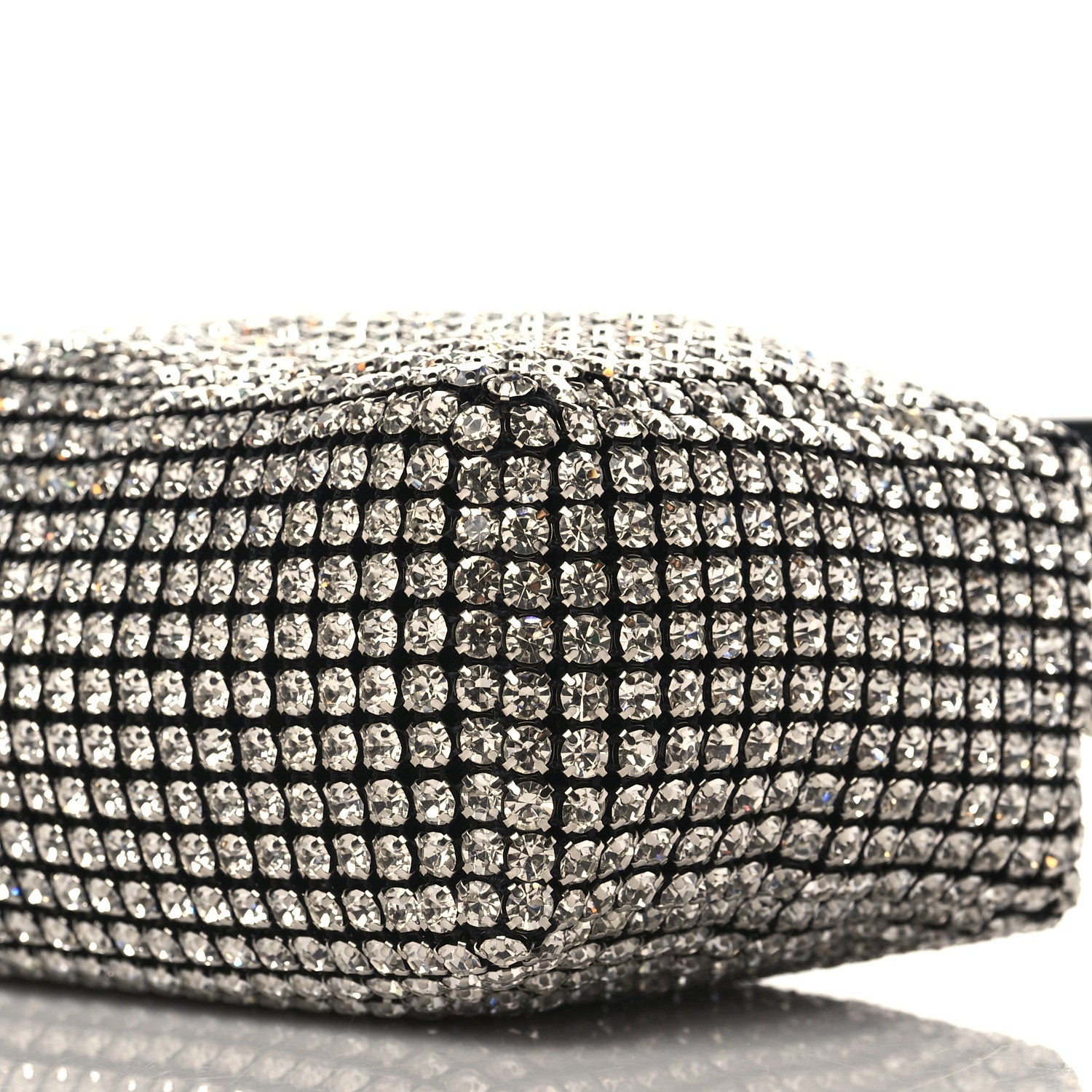 Alexander Wang Mesh Crystal Rhinestone Mini Heiress Pouch Black Silver 9 of 10