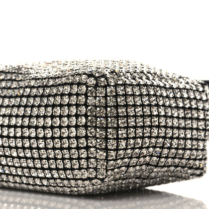 Alexander Wang Mesh Crystal Rhinestone Mini Heiress Pouch Black Silver 9 of 10