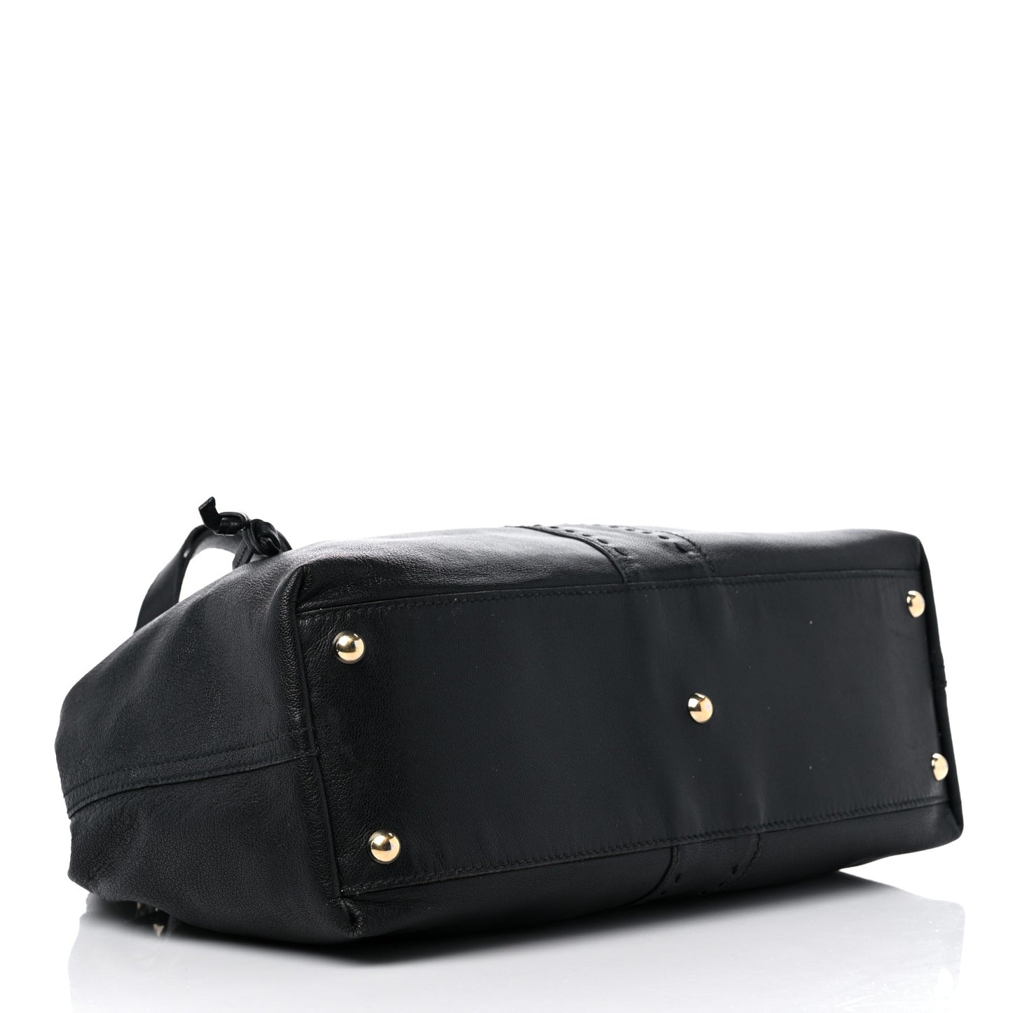Calfskin Reversible Double Sac Y Tote Black Gold