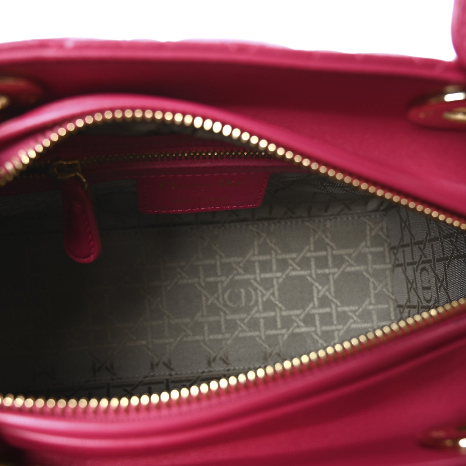Christian Dior Lambskin Cannage Medium Lady Dior Fuchsia 5 of 10