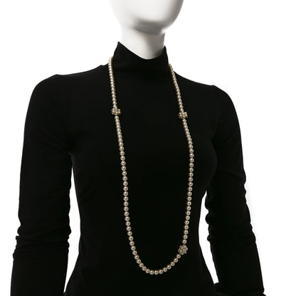 Chanel Pearl CC Camellia Long Necklace Gold 2 of 5
