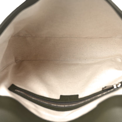 Gucci Piuma Calfskin Jumbo GG Embossed Double Buckle Medium Messenger Bag Dark Vintage Olive 5 of 10