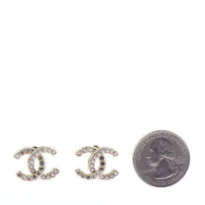 Chanel Crystal Pearl CC Earrings Gold 2 of 5