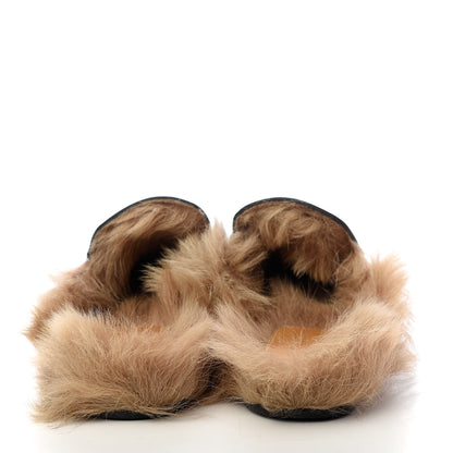 Gucci Calfskin Fur Womens Princetown Slippers 38 Black 7 of 10