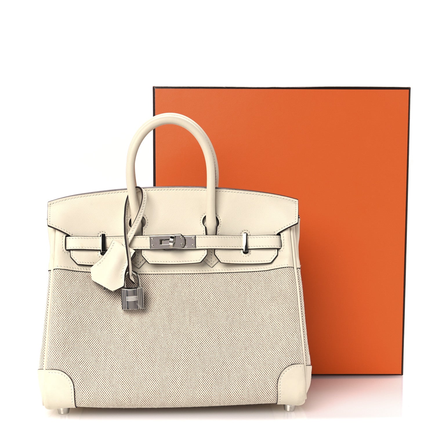 Hermes Toile H Swift Birkin 25 Ecru Nata 11 of 11