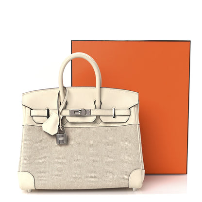 Hermes Toile H Swift Birkin 25 Ecru Nata 11 of 11