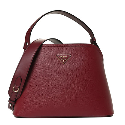 Prada Saffiano Cuir Small Matinee Tote Cherry Black 1 of 11