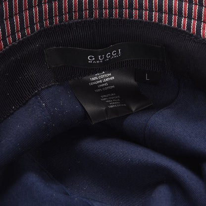 Gucci Cotton Stripe Bucket Hat L Red Black 7 of 8