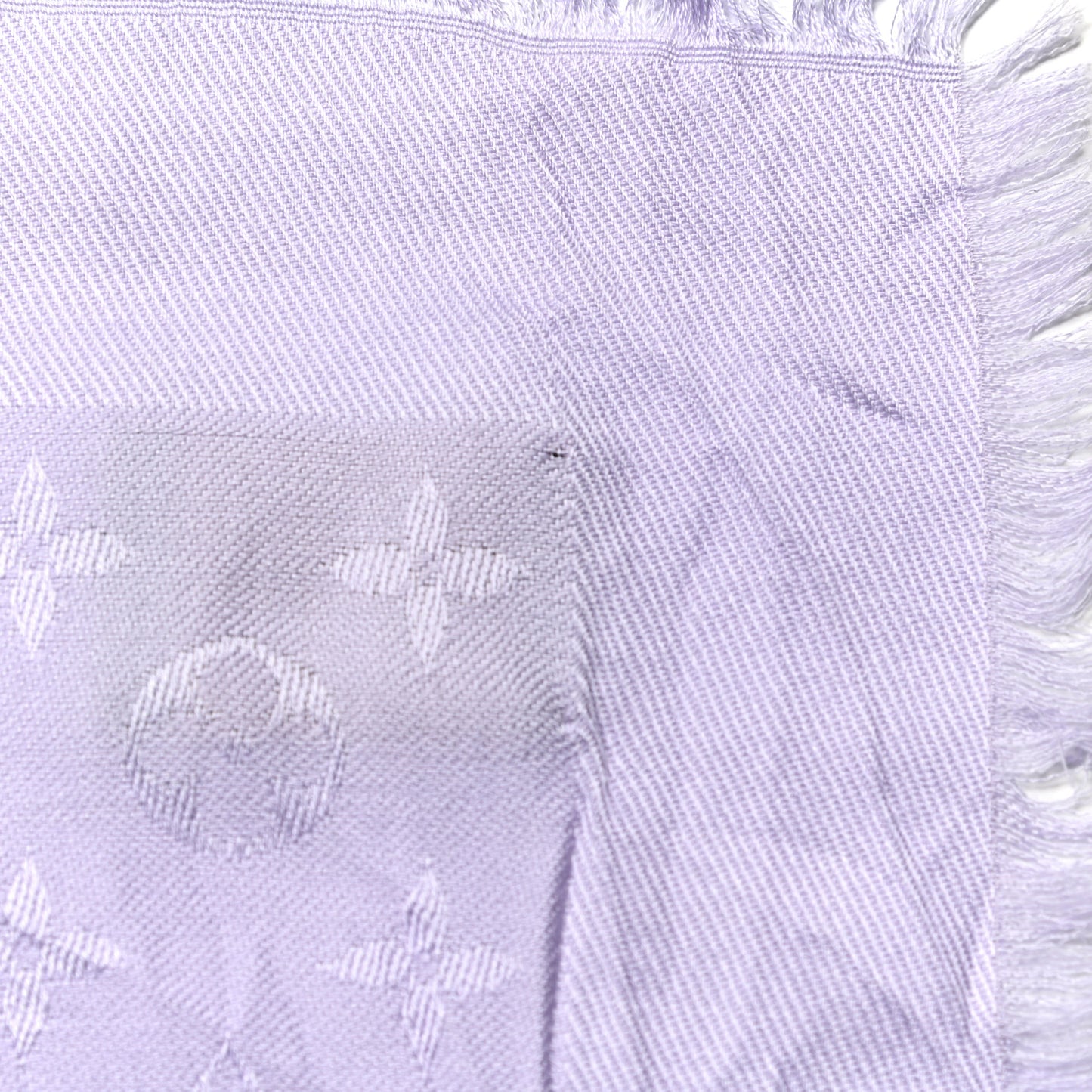 Silk Wool Monogram Shawl Lilac