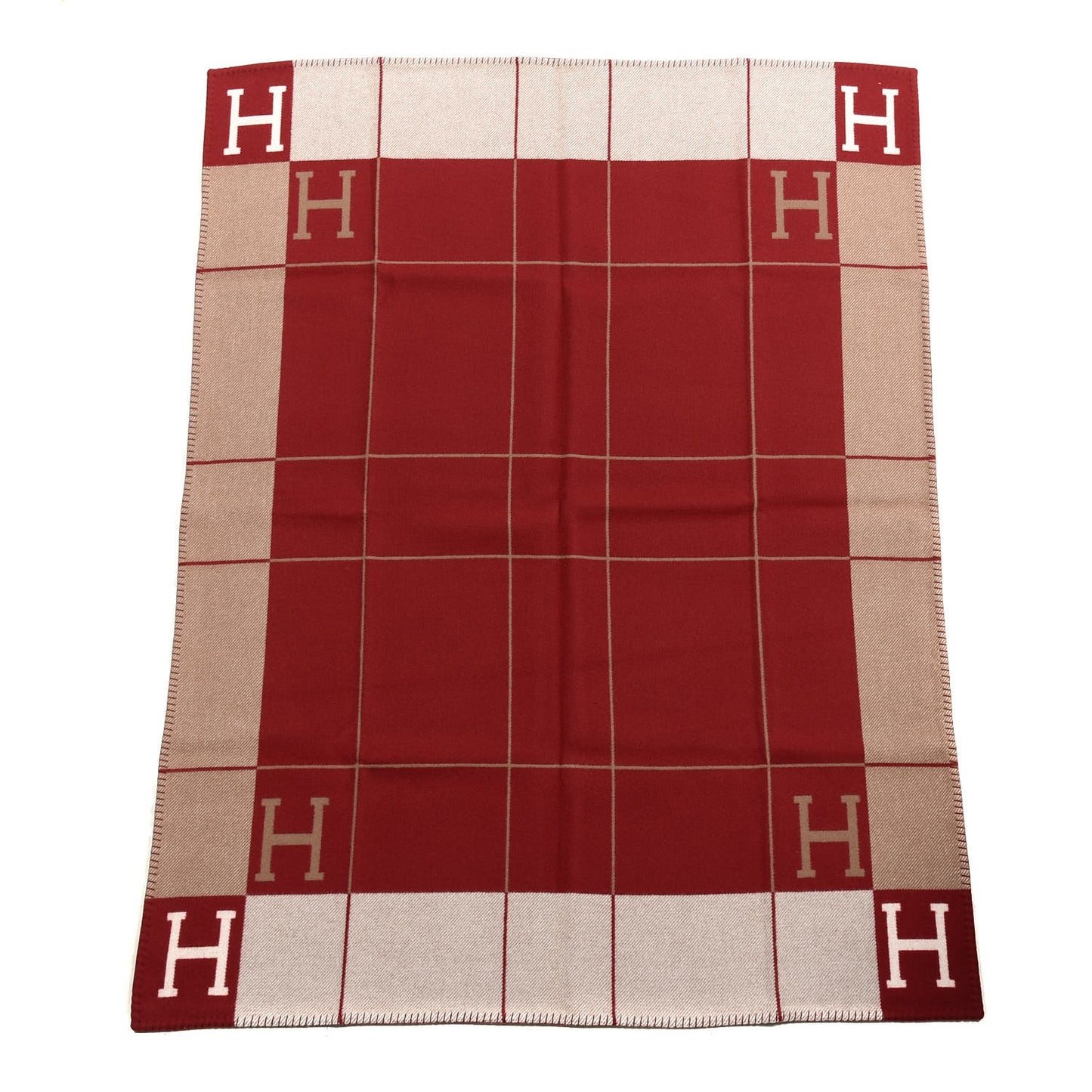 Wool Cashmere Avalon III Blanket Ecru Rouge H
