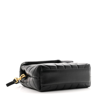 Saint Laurent Calfskin Y Quilted Monogram Toy Loulou Crossbody Bag Black 4 of 10